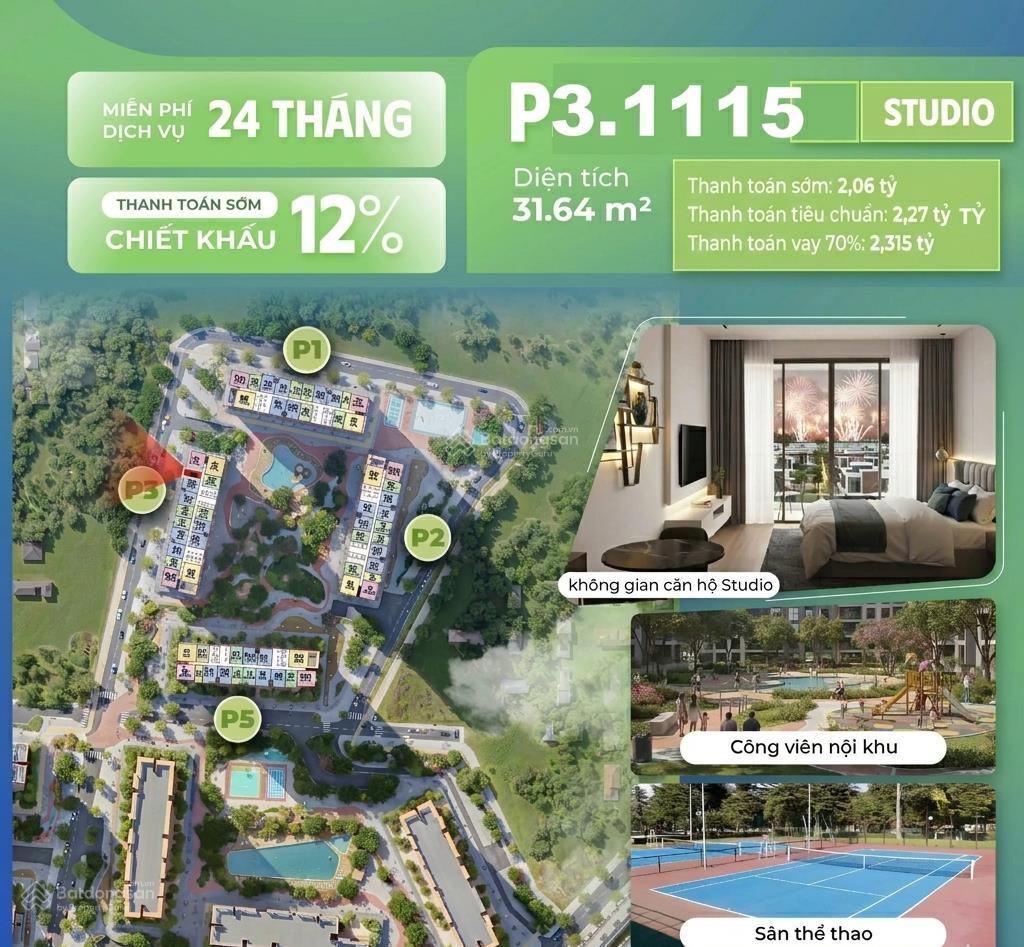 Studio hiếm tại parkland ocean park. chính chủ cần tiền bán rẻ hơn giá mua ban đầu. chỉ 2 tỷ tts