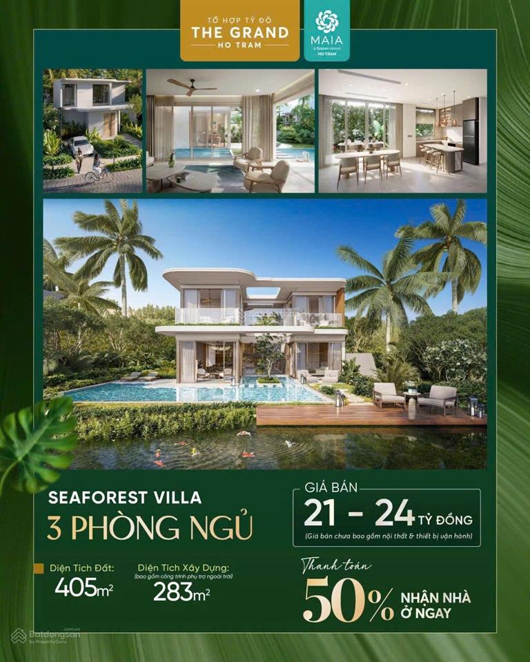 Tư vấn villa maia hồ tràm tại the grand nổi bật cđt, thanh toán 50% nhận nhà, ưu đãi lên đến 2 tỷ