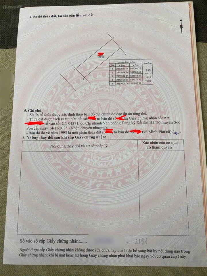 Đất phân lô minh phú sóc sơn full thổ cư giá đầu tư bán gấp