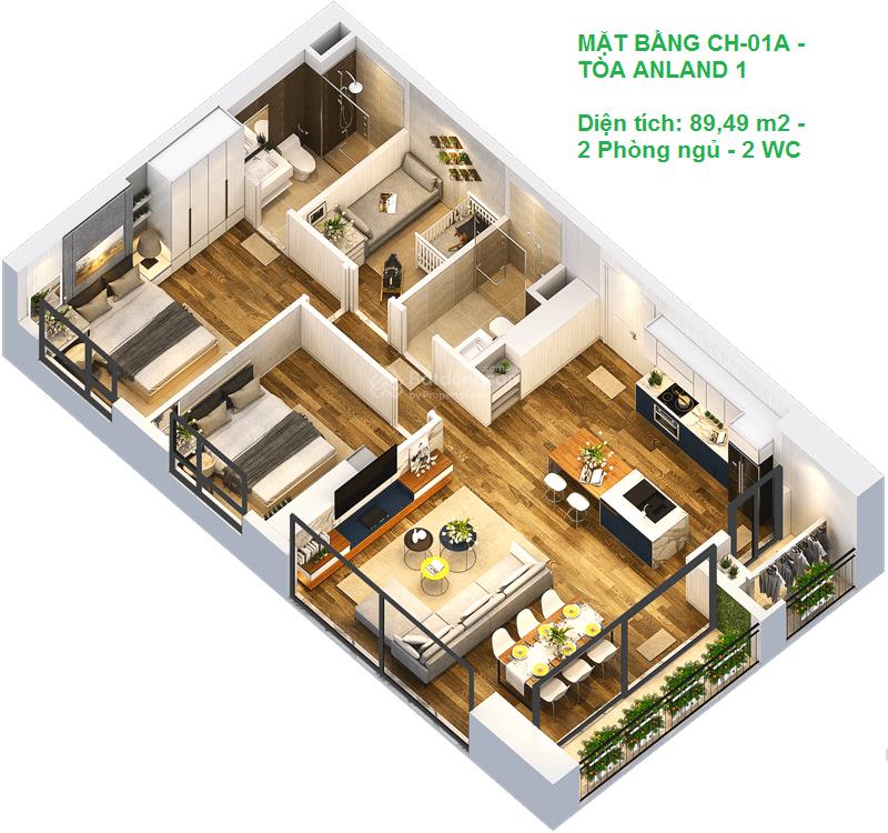 Chính chủ bán căn hộ chung cư anland complex, 6,5 tỷ vnd, 90m2, 3pn, 2wc tại tố hữu, hà đông