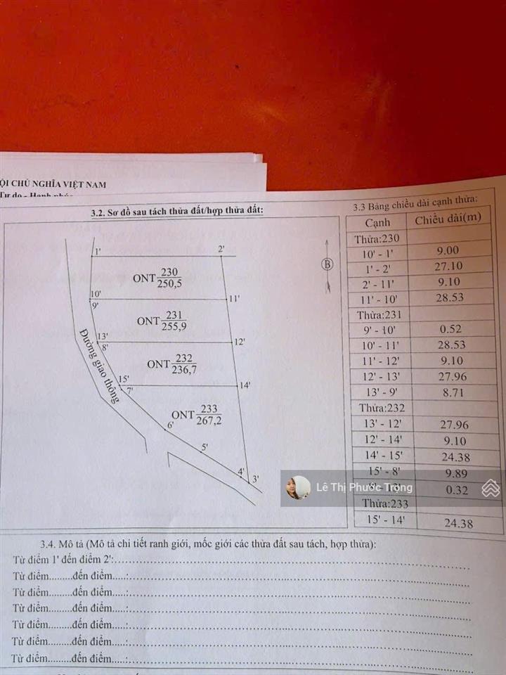 190 triệu/267,2m2 full thổ cư, mặt bê tông 30mét, đất bằng đẹp, thích hợp đầu tư hoặc làm nhà ở