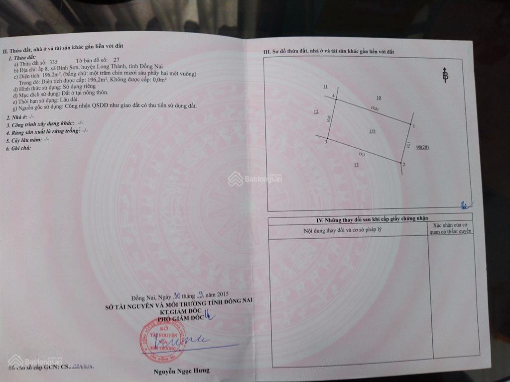Bán đất thổ cư tại khu phố bình sơn 2, phường long thành, tp đồng nai