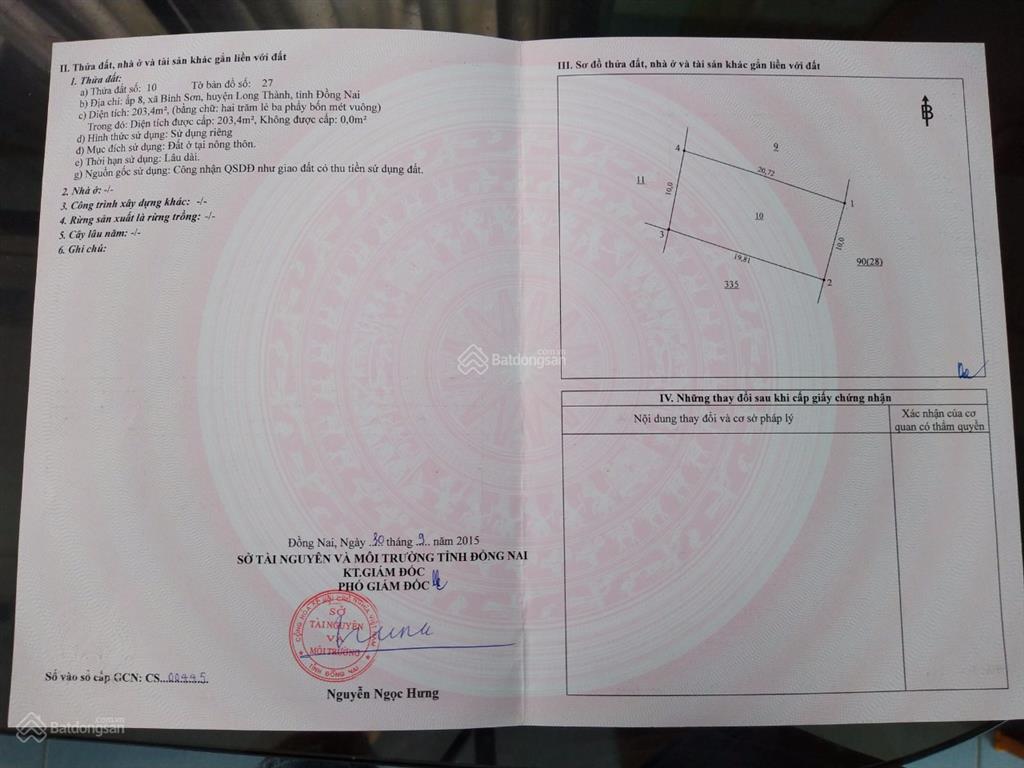 Bán đất thổ cư tại khu phố bình sơn 2, phường long thành, tp. đồng nai