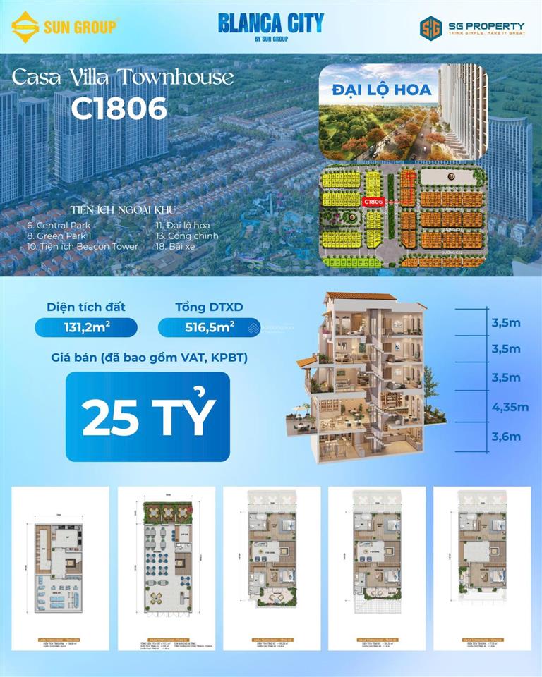 Ưu đãi giá tốt, một trong số ít 1 căn chỉ 25 tỷ mua trực tiếp từ cđt dự án blanca city
