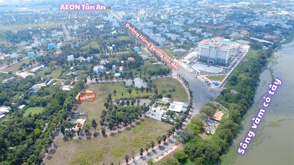 Nền biệt thự 500m2 (20x25m) ngay khu aeon mall tân an giá 8,5 tỷ