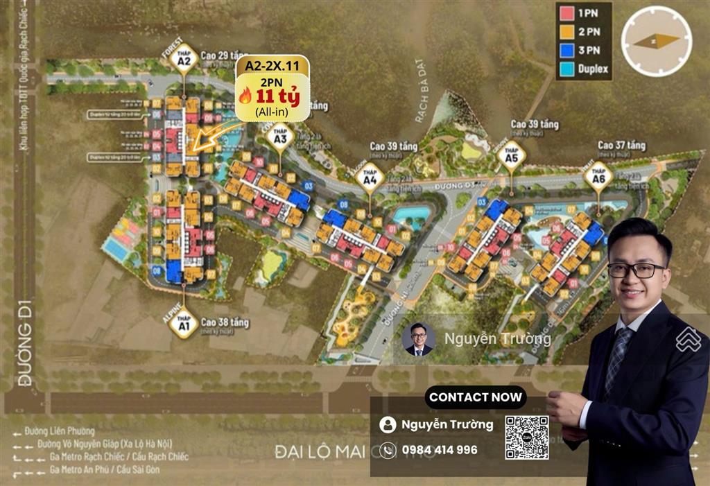 Bán gấp căn hộ 2pn lầu cao cực đẹp tại eaton park cùng tầm view rạch chiếc thoáng mát