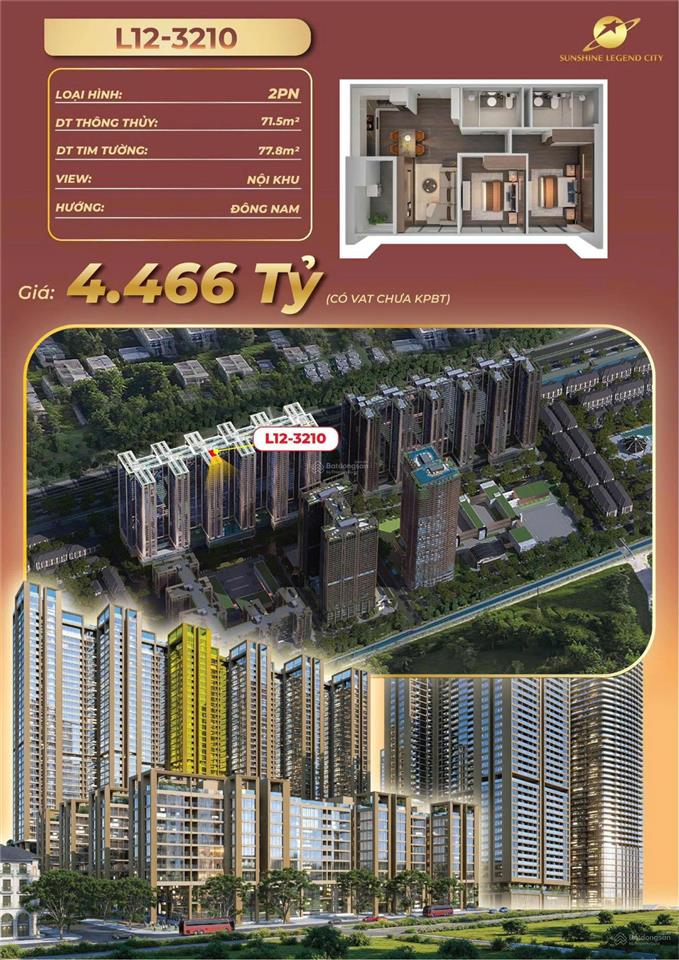 Tặng nóng 3 chỉ vàng, ck 11% khi mua ch 2pn dt71m2, hướng đông nam, 71.5m2 giá 3,632tỷ tại hưng yên