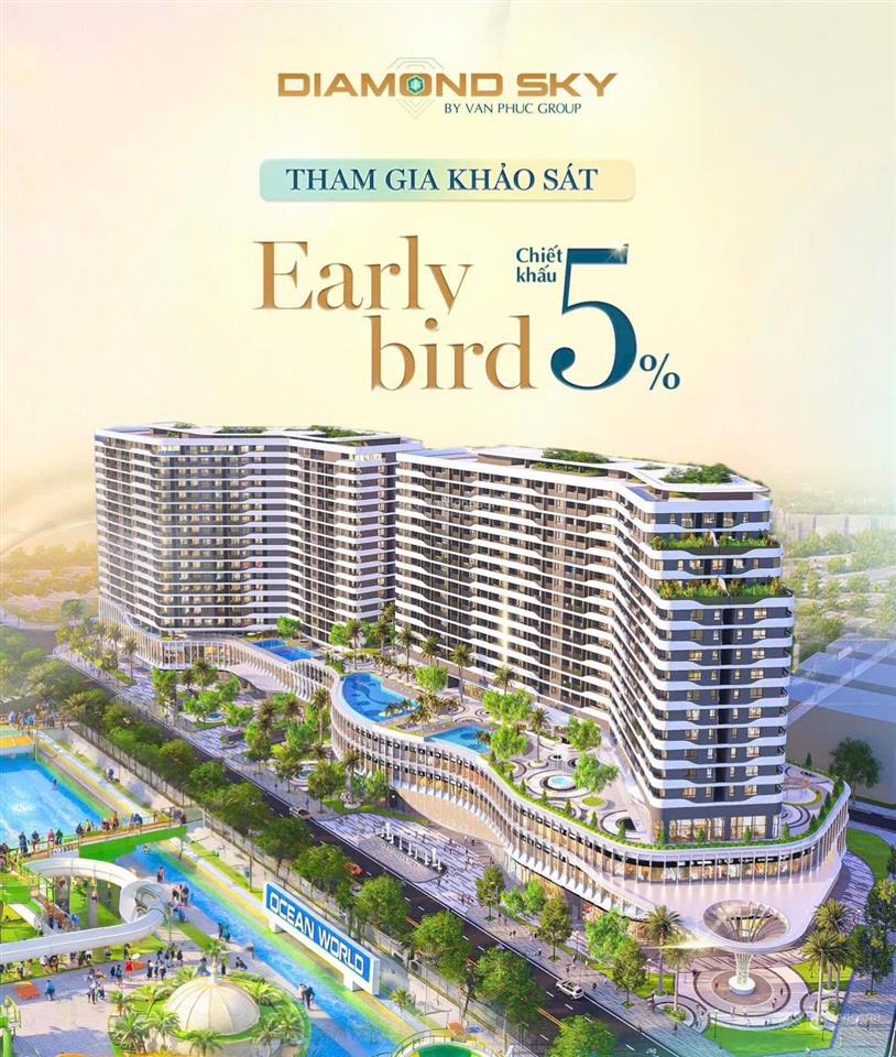 Nổi bật căn hộ diamond sky khu đô thị vạn phúc mua trực tiếp cđt thanh toán giãn chiết khấu cao