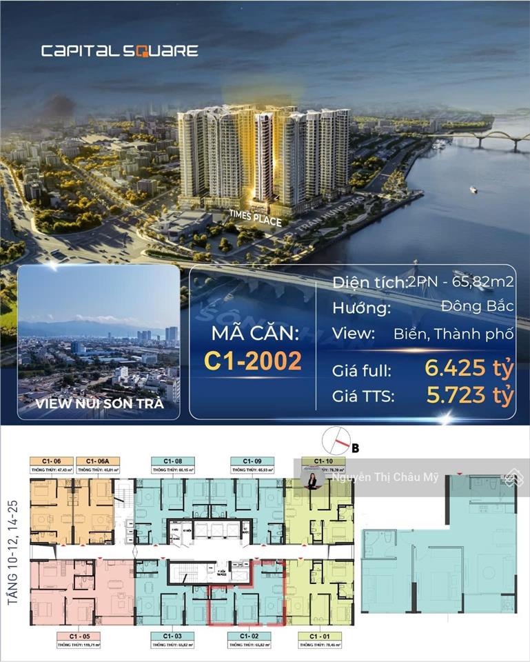 Ms châu mỹ căn hộ 2pn capital square tòa c1 tòa times place