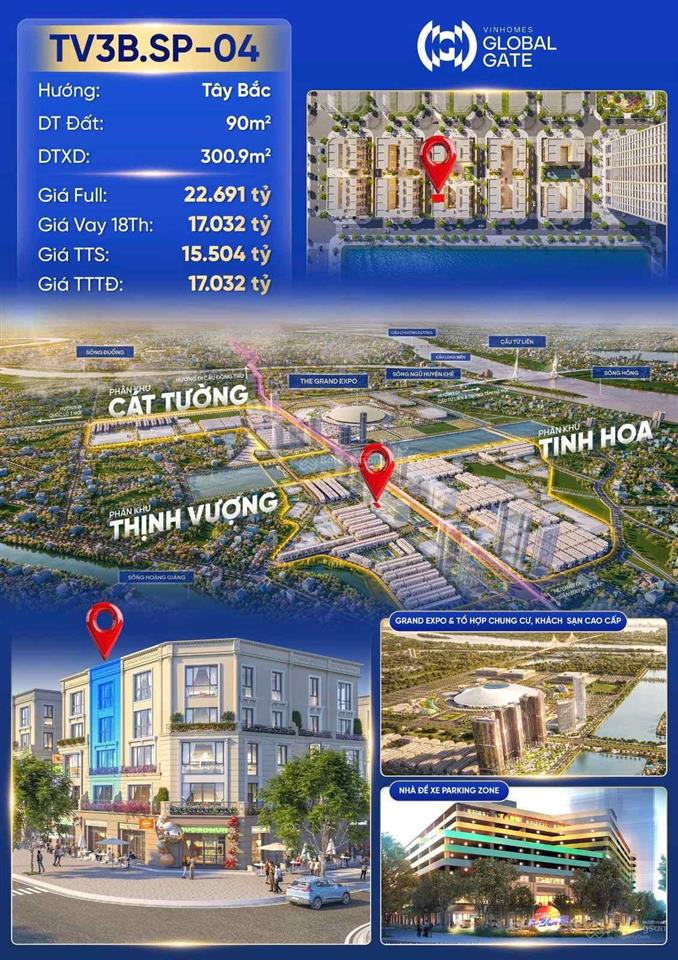 Shophouse tại vin cổ loa 90m2, giá 14 tỷ ký trực tiếp cđt