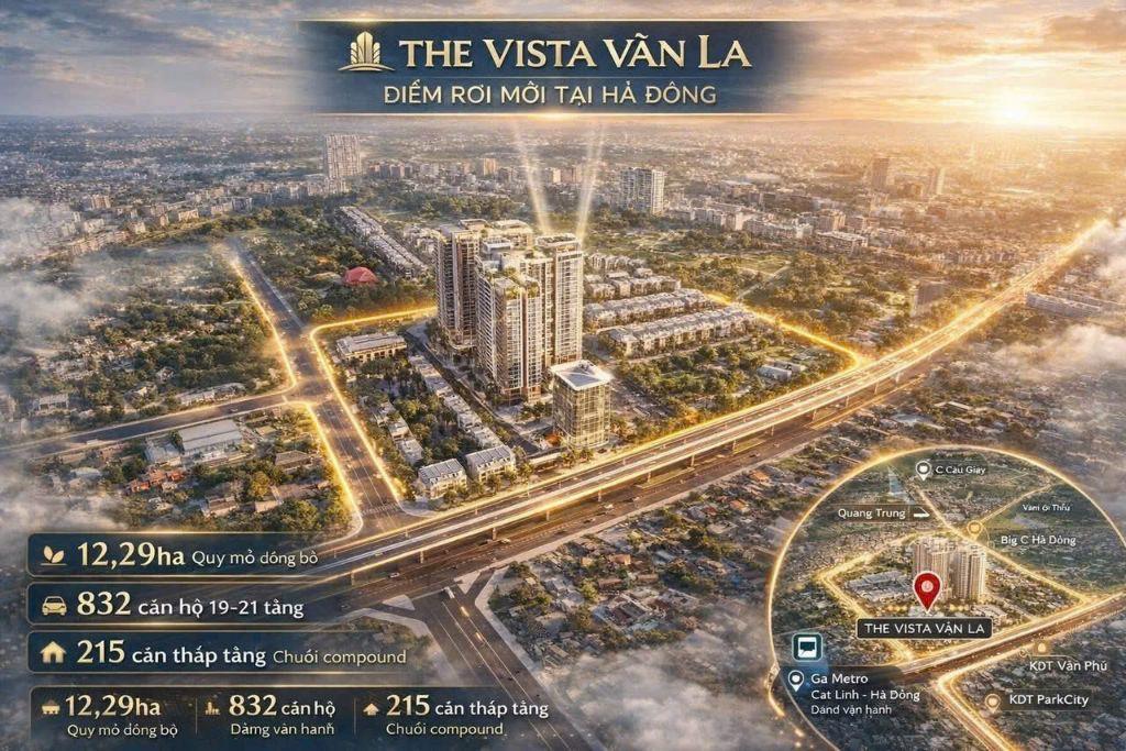 Bán chung cư The Vista Văn La mặt đường Quang Trung Hà Đông HN - Giá từ 8X