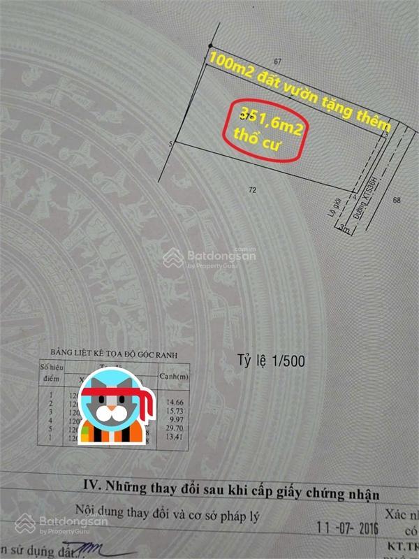 Bán lô đất thổ 450m2 hxh nguyễn văn bứa, xuân thới sơn, gần trường nguyễn hồng đào chỉ 6.3 tỷ