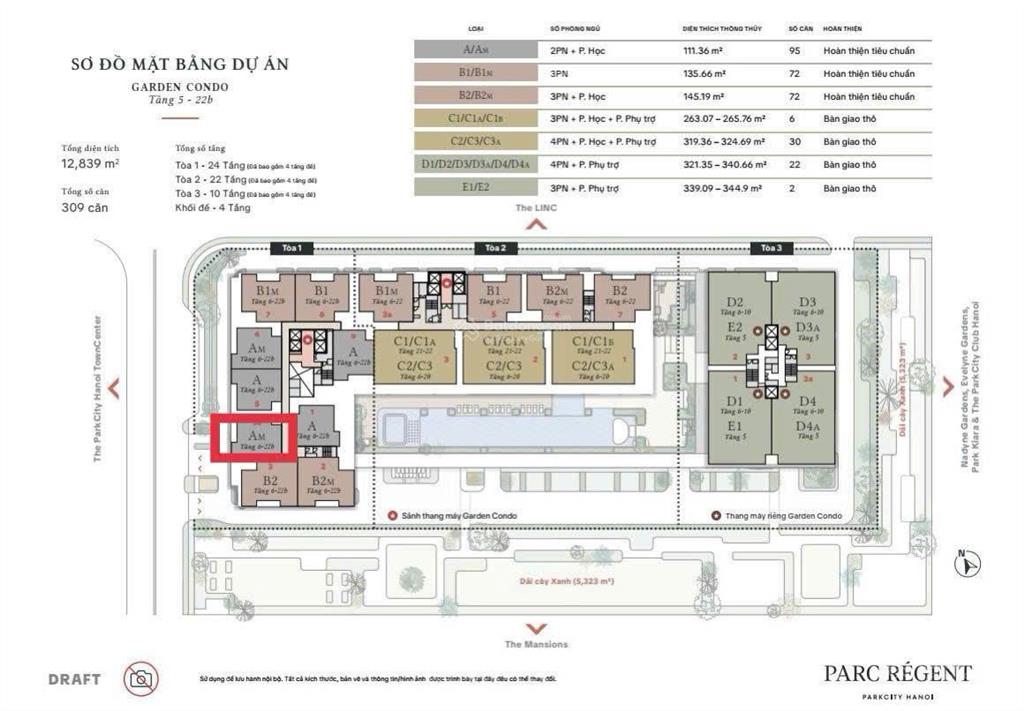 Tổng quan căn 2 phòng ngủ parc régent nằm trong khu khép kín park city hà nội