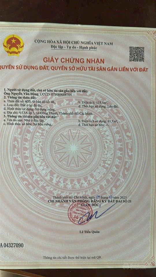 Nhà mặt tiền kinh doanh đường đông thạnh 4, dt 125m2, sổ hồng riêng, chỉ 5.9 tỷ