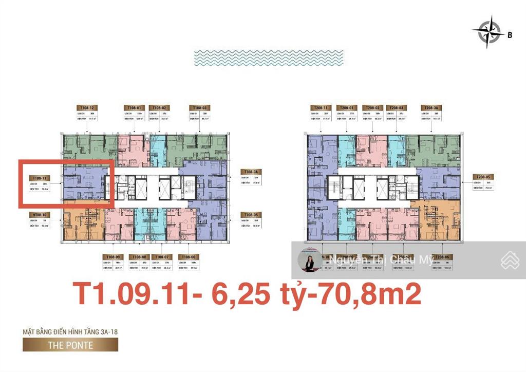 2pn tầng 09 view sông hàn cầu trần thị lý toà t1 sun ponte ms châu mỹ