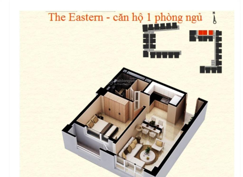 Chính chủ bán căn the eastern 2,8 tỷ 1pn+1wc 60m² full nội thất ban công quá rẻ, siêu ngộp
