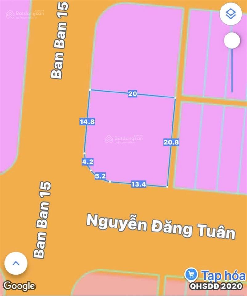 Góc 2mt đường 10m5 nguyễn đăng tuân & ban ban 15. ngũ hành sơn dt 402m² ngang 20m