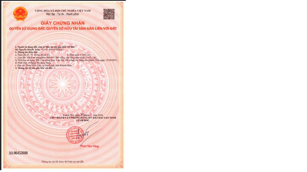 Bán đất tại thửa đất số 79, vĩnh yên, 3 triệu vnd/m2, tổng 12.435 m2 thổ cư 800 m2
