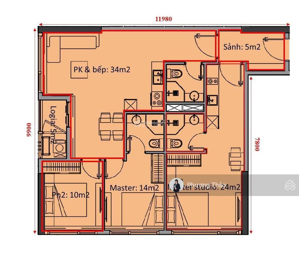 Căn dualkey tầng cao sở hữu chỉ 7 tỷ (100%) view trực diện biển mỹ khê sổ hồng lâu dài