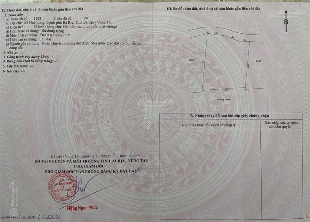 Mặt tiền đường số 23, lô đất ngang 15 mét, dt 264 m2 full thổ cư