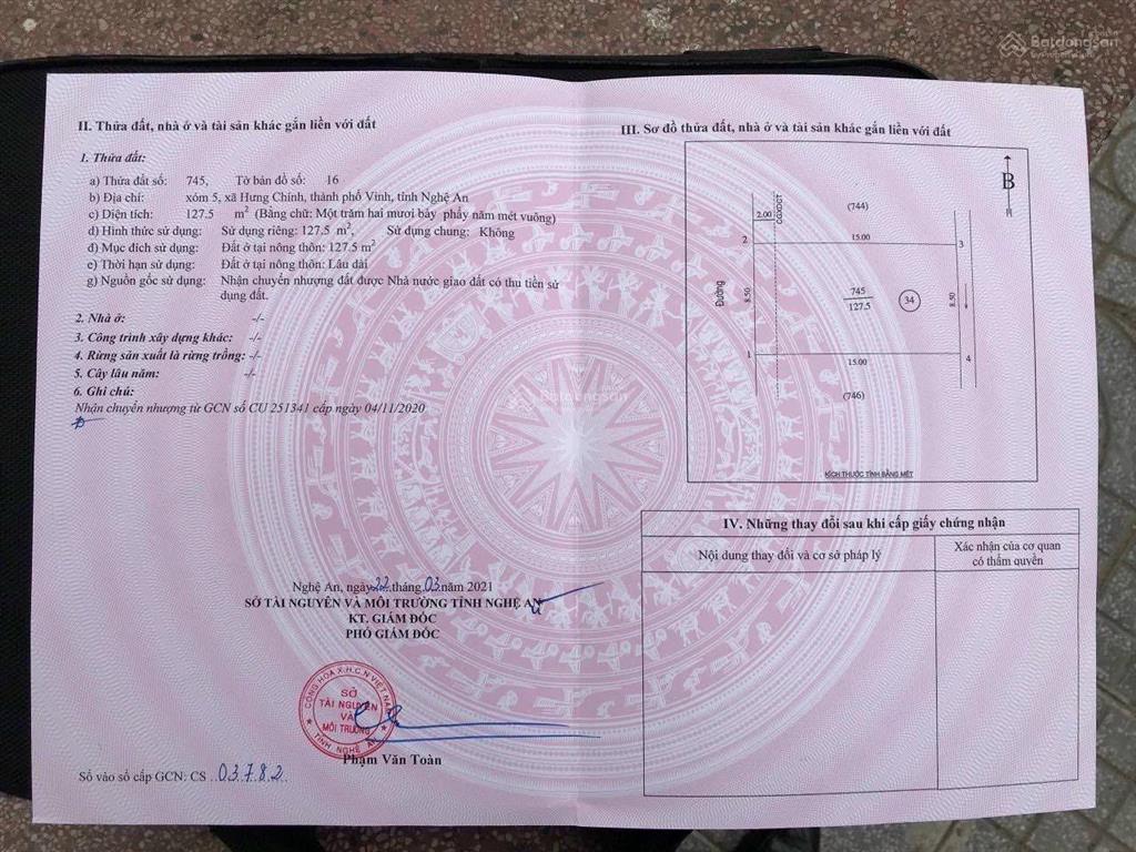 Cần tiền bán lô đất khu đấu giá xóm 5 hưng chính, giá mềm nhất khu vực