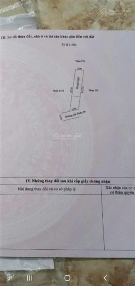 Bán đất lái thiêu 39 dt 5x24m thổ cư khu vực tiềm năng tăng giá tốt giá 3,35 tỷ