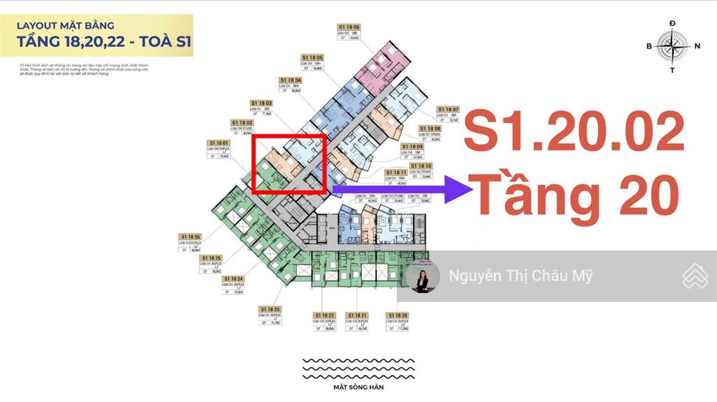 Châu mỹ stu diện tích lớn view bán đảo sơn trà biển the symphony tầng cao 20