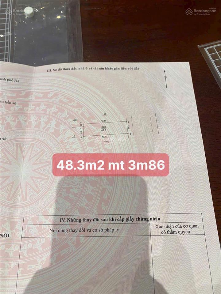 Bán lô đất 48,3m2, mt 3,86m ốp lưng đường vành đai 3.5, gần kđt vườn cam khu đất dịch vụ 4.5ha