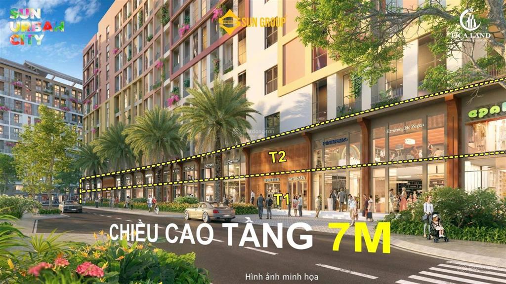 Bán căn shop chân đế 57m2 giá chỉ 3,2 tỷ, trần cao 7m, ngay cạnh cv sun world, kinh doanh 24/7