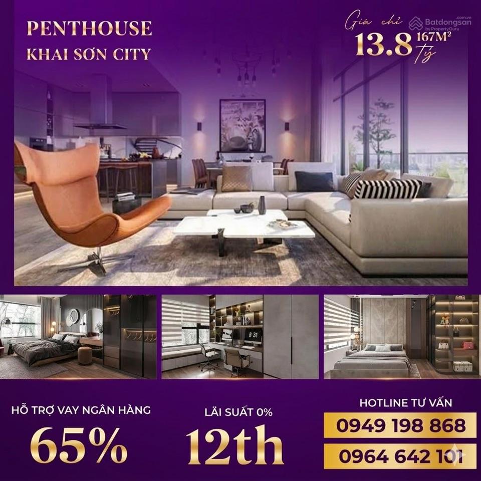 Chính chủ cđt bán penthouse duplex khai sơn city 13tỷ8 167m2, giá chỉ từ 82tr/m2