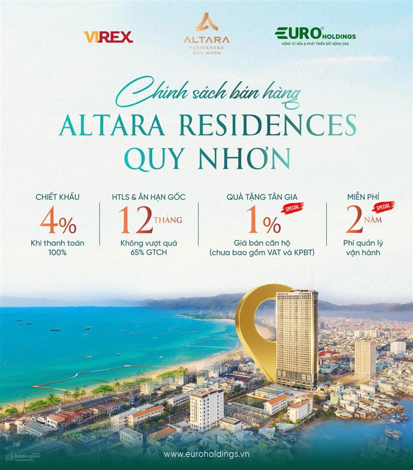 Altara residences quy nhơn căn hộ biển đã vận hành, khai thác ngay chỉ 2,2 tỷ/căn