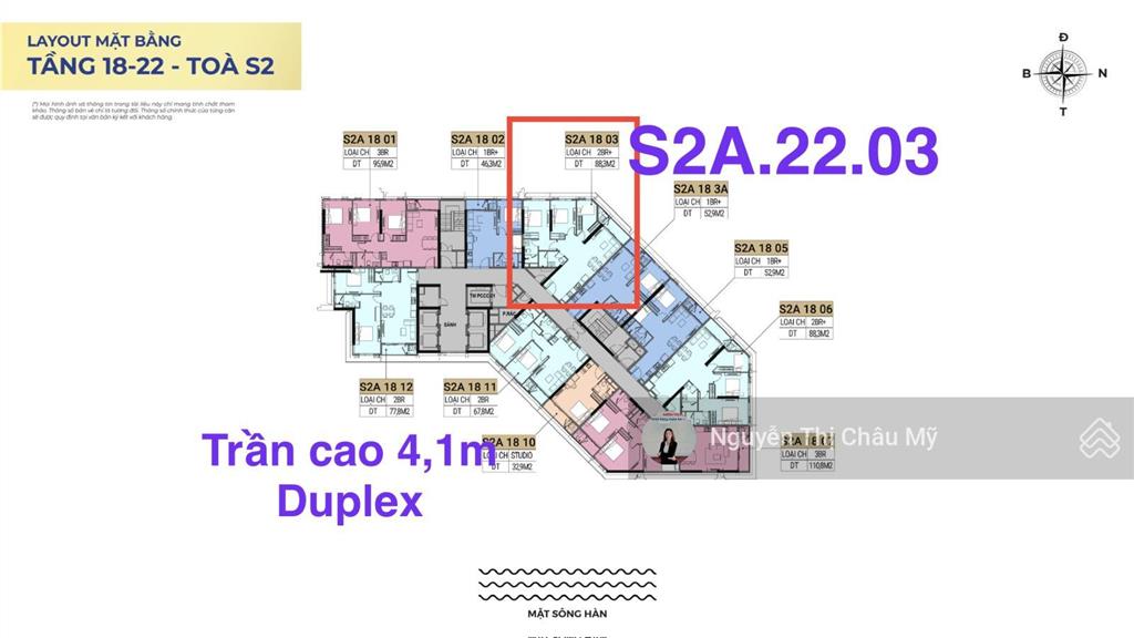 Căn góc view 240 độ toà s2a trần cao 4,1m tầng cao 22 symphony châu mỹ