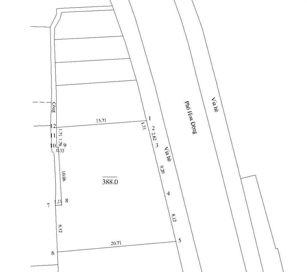 Chính chủ nhờ bán lô đất 388 m2 mặt tiền 21.56 mét mặt phố hoa động