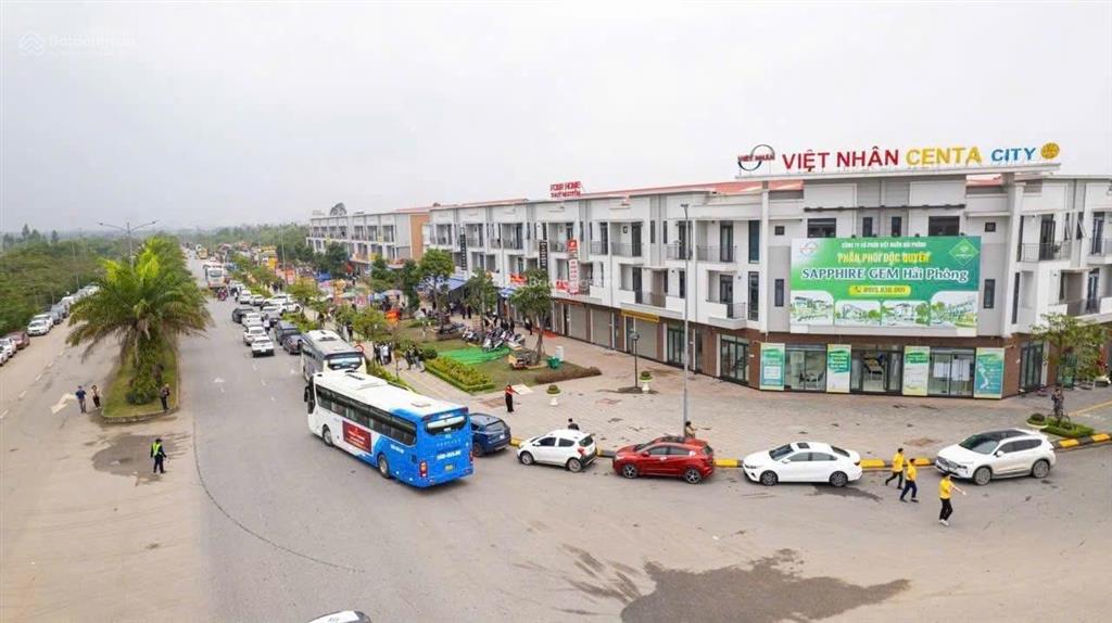 Shop kinh doanh 2 mặt tiền 92m2 x 3 tầng kđt centa city hải phòng