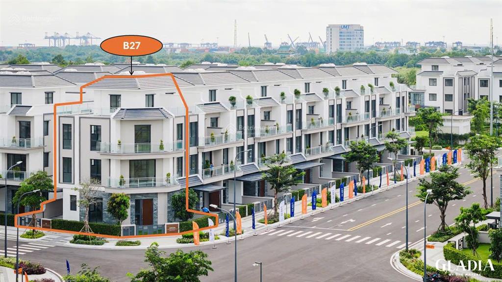 Gladia biệt thự song lập góc 2 mặt tiền thoáng 25m & 16m. tiện để ở & kinh doanh. đã có sổ hồng