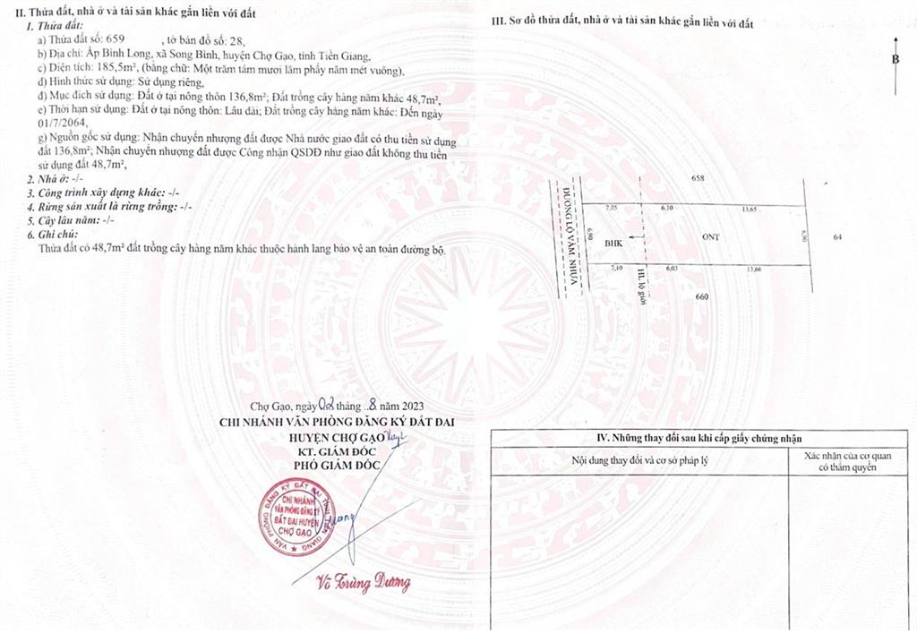 Bán nhà đường lộ vàm, song bình, chợ gạo, tiền giang, giá chỉ 3tỷ, 185,5 m2 vị trí đắc địa