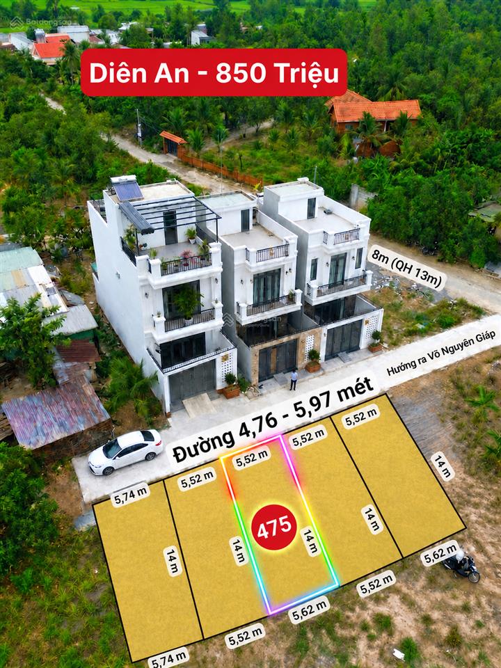 Đất diên an giá tốt chỉ 850 triệu,cách nha trang 8km lưng tựa núi,dt 78,1 đường ô tô