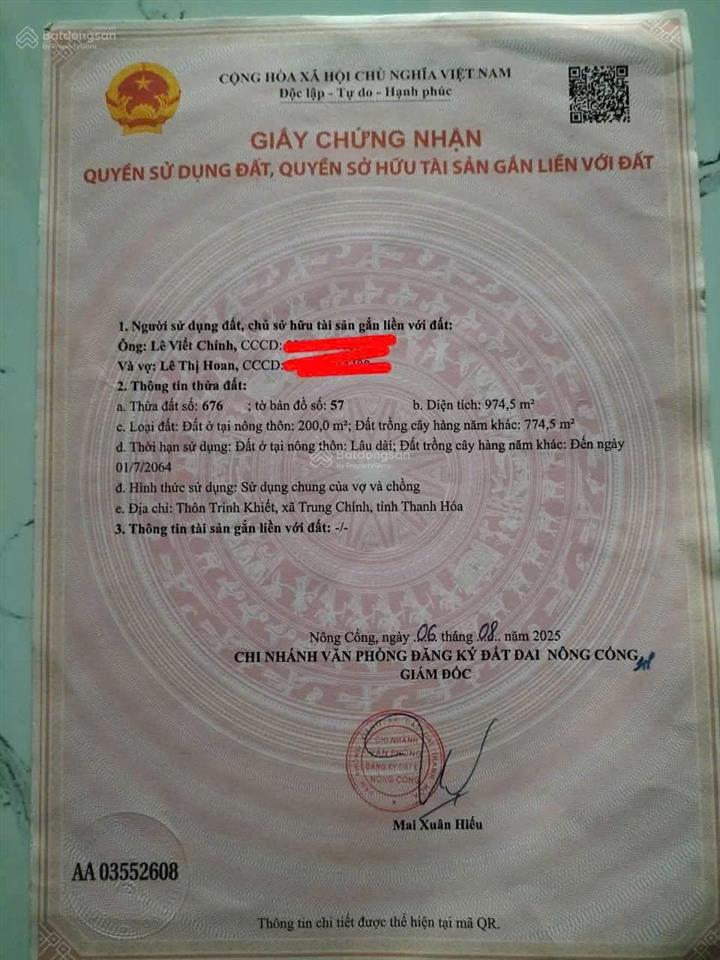 Lô đất 2 mặt tiền 1.000 m2 tại tân phúc với giá siêu hời
