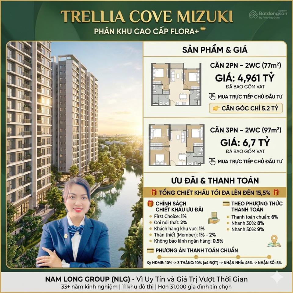 Giá tốt trellia cove mizuki 2pn 2wc tiến độ nhẹ nhàng