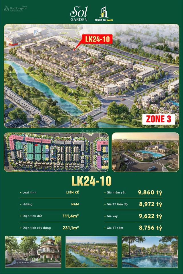 Căn góc biệt thự duy nhất giá chỉ 8,759 tỷ diện tích 111,4m2 xây 3 tầng, đón đầu cầu nguyễn trãi