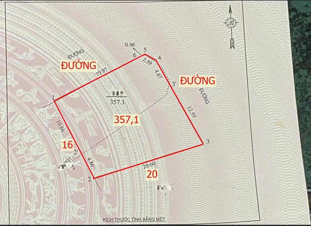 Bán gấp lô góc 16 x 20m = 357m², vinh phú nghi đức tp. vinh, giá 7 tỷ