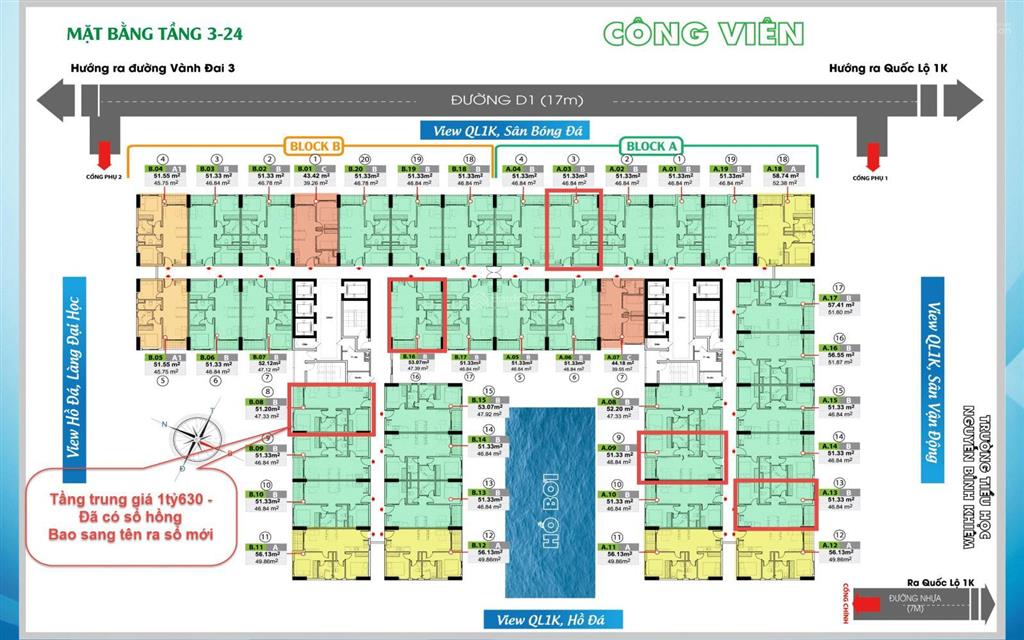 Sang nhượng 2pn 2wc bcons green view. 51m2 giá 2,150 tỷ bao sang tên