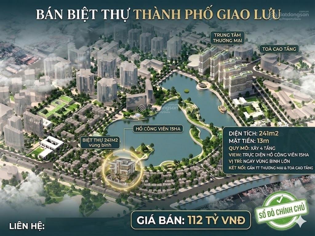 Bán gấp biệt thự thành phố giao lưu mặt đường hồ view công viên 4 tầng giá chỉ 4xxtr