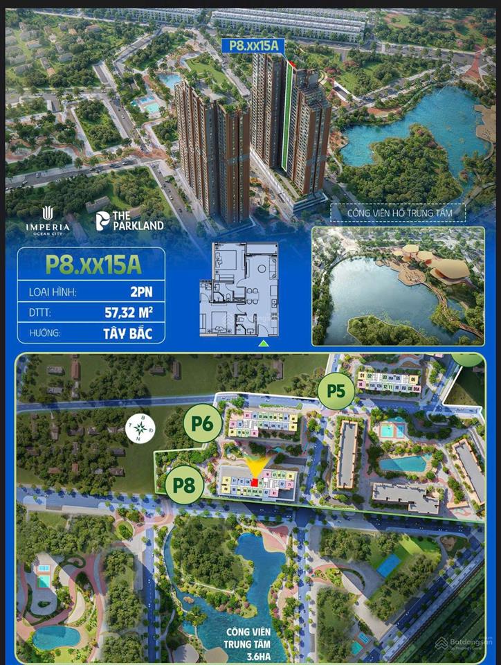 Sẵn 2n 57.48m². giá cạnh tranh chỉ hơn 54trm2 view công viên xanh mát. 0962 506 *** e linh để đặt cọc