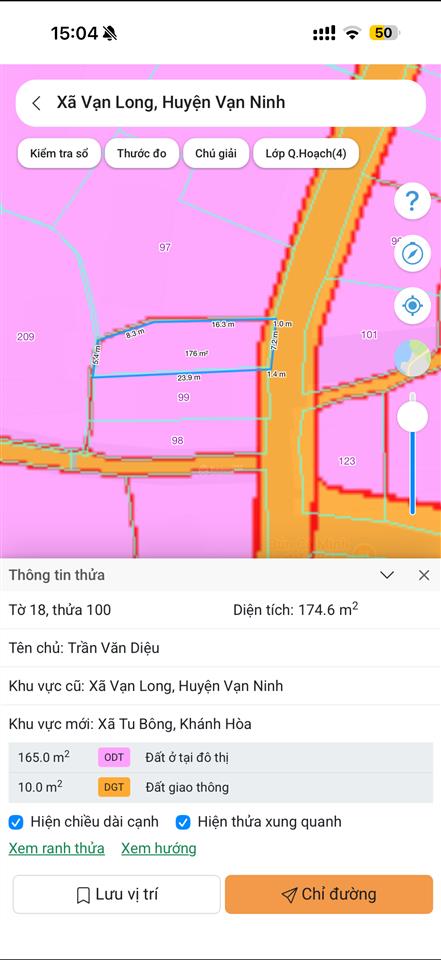 Bán đất tại xã vạn long, huyện vạn ninh, khánh hòa, giá tốt 16,5 triệu / m2, 174,6 m2