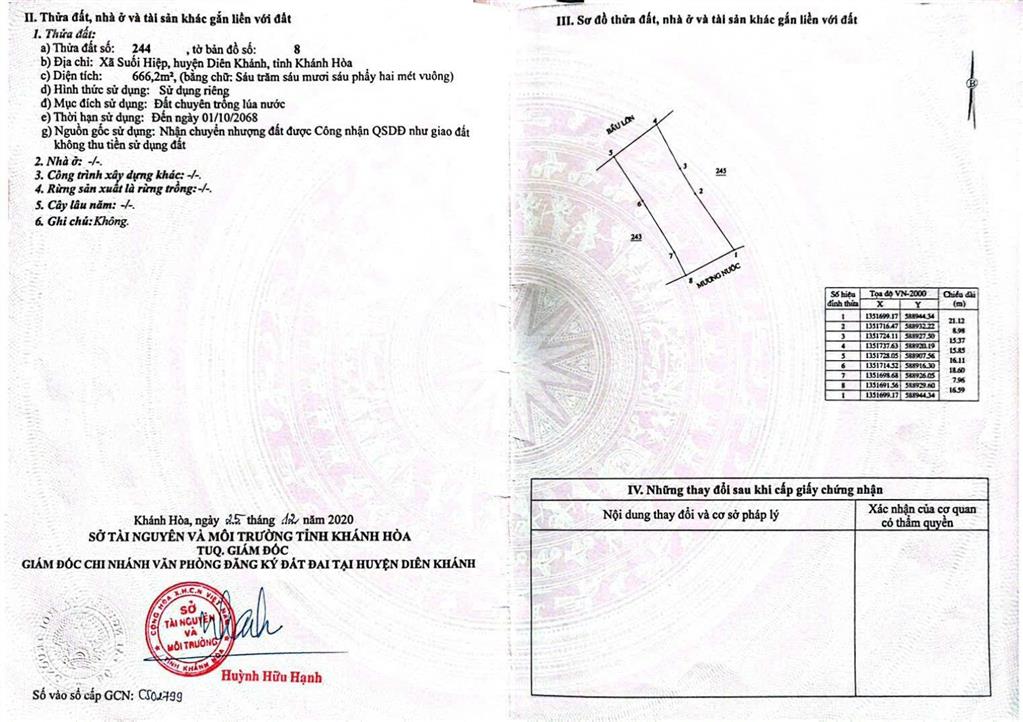 Đất lúa xã suối hiệp, giá rẻ chỉ 125 triệu/sổ. 0333 039 ***