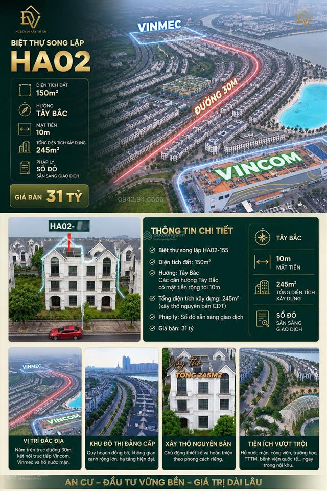 Biệt thự song lập ha02 ocp1 giá tốt trong khu. chỉ 28 tỷ. 0941 851 ***