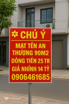 Mặt tiền An Thượng 90m2, dòng tiền 25 triệu/tháng, giá 14 tỷ - Đầu tư là lời ngay