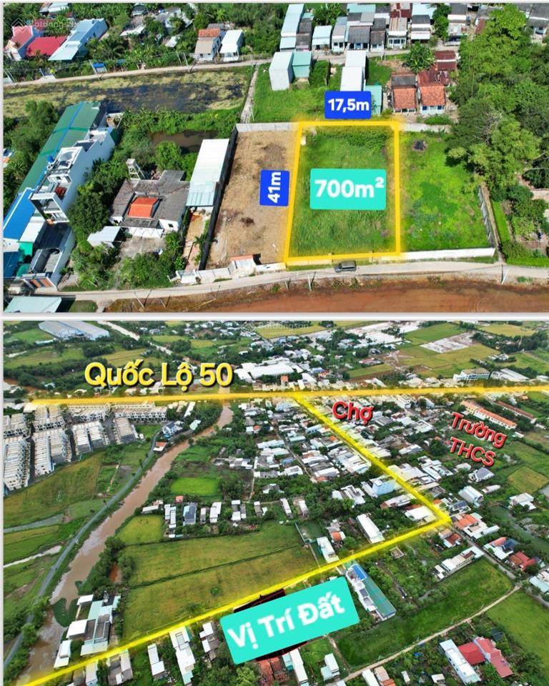 700m2 sát ql50 ngang 17,5m cực thoáng, ngay cụm chợ & trường học shr thổ cư