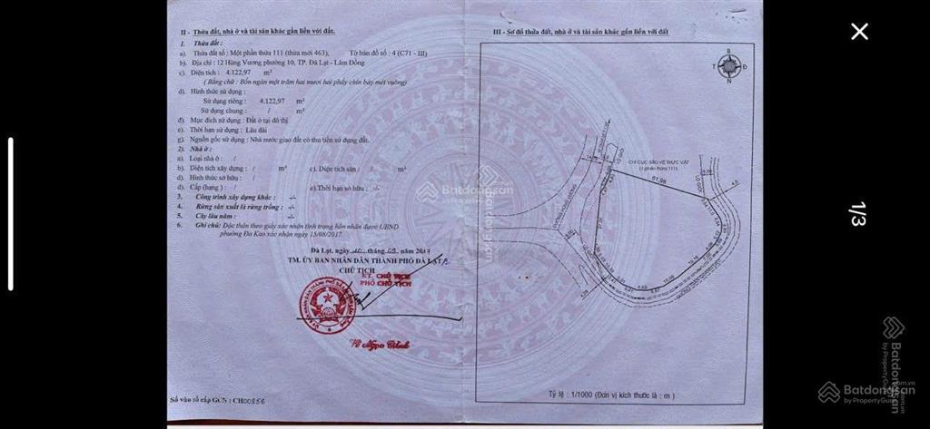 Bán đất 2 mặt tiền hùng vương trần quang diệu, phường 10, đà lạt